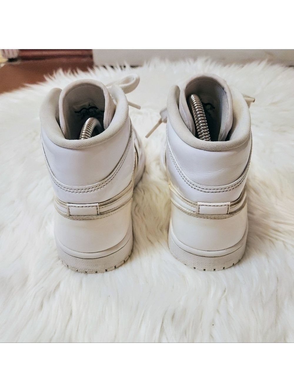 Nike Air Jordan 1 Patent Leather White Sneakers Size 7 - Picture 6 of 12